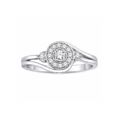 10K White Gold 0.15TDW Diamond Engagement Ring