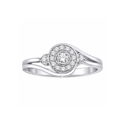 10K White Gold 0.15TDW Diamond Engagement Ring
