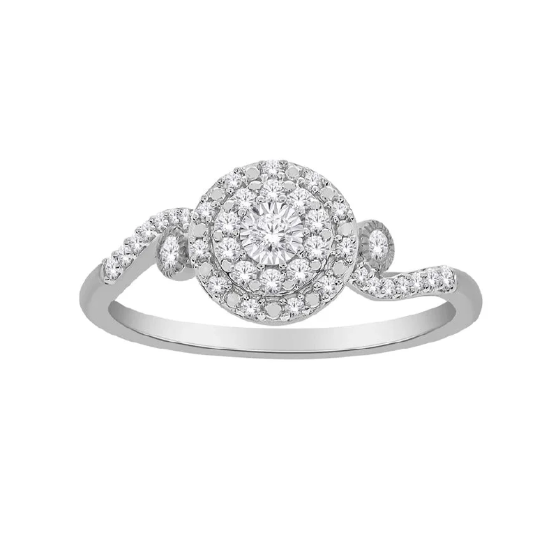 10K White Gold 0.25TDW Diamond Promise Ring