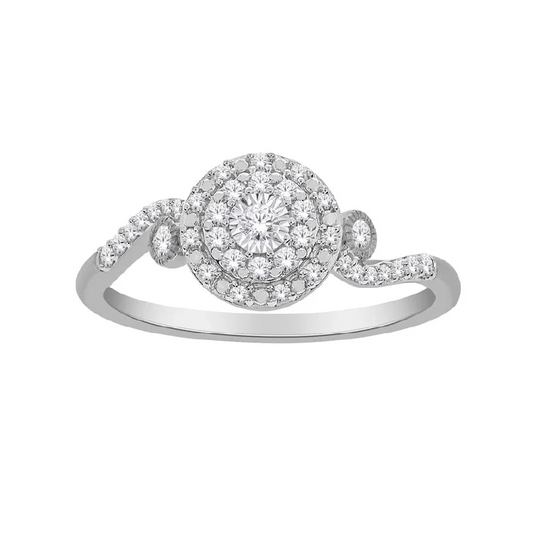 10K White Gold 0.25TDW Diamond Promise Ring
