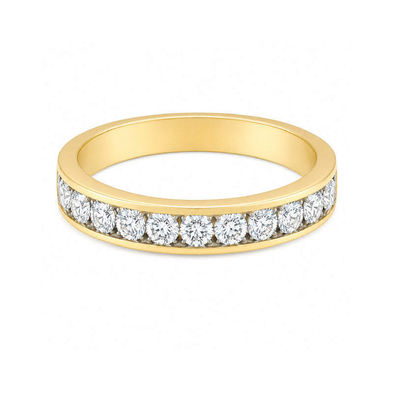 14K Yellow Gold 1.00CT Diamond Comfort Fit Anniversary Band