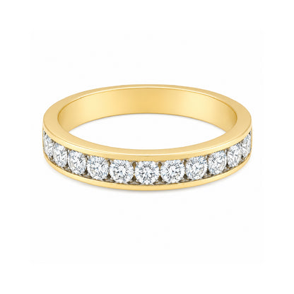 14K Yellow Gold 1.00CT Diamond Comfort Fit Anniversary Band