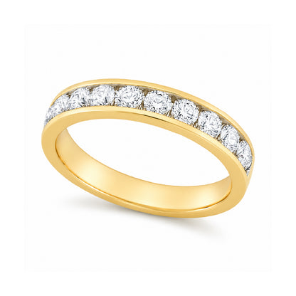 14K Yellow Gold 1.00CT Diamond Comfort Fit Anniversary Band