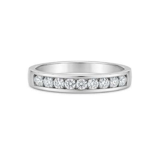 1.00TDW diamond Comfort fit Anniversary & Wedding Band in 14k white Gold