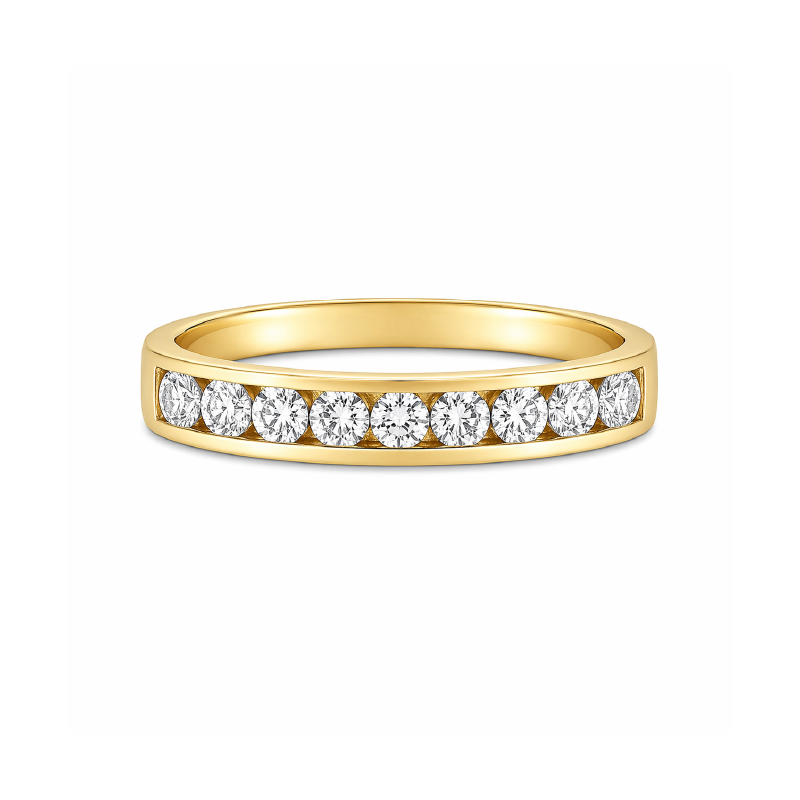 0.33TDW diamond Comfort fit Anniversary & Wedding Band in 14k Yellow Gold