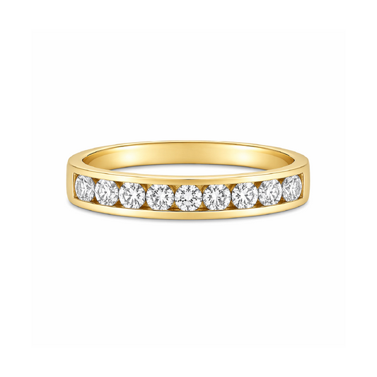 0.50TDW diamond Comfort fit Anniversary & Wedding Band in 14k Yellow Gold