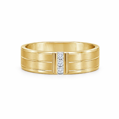 0.10 TDW Diamond Wedding Band In 10K Yellow Gold