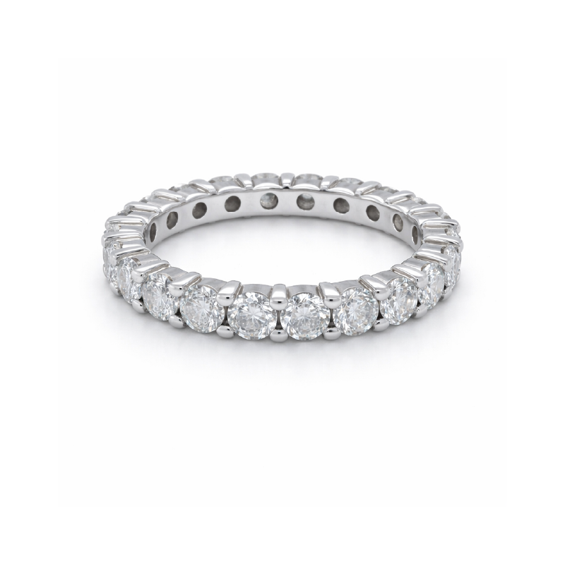 14k White Gold 2.00TDW Diamond Full Eternity Band