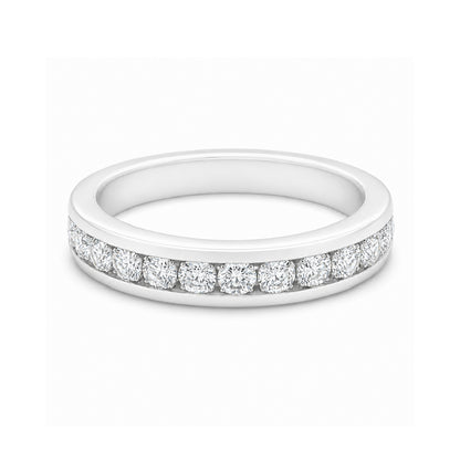 14K White Gold 0.90TDW Channel Set Semi Eternity Diamond Band