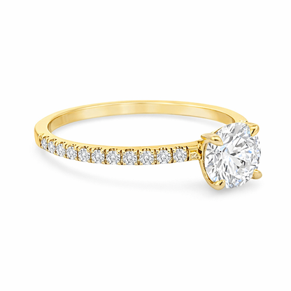 1.23TDW Lab Grown Diamond Solitaire Ring in 14K Yellow Gold