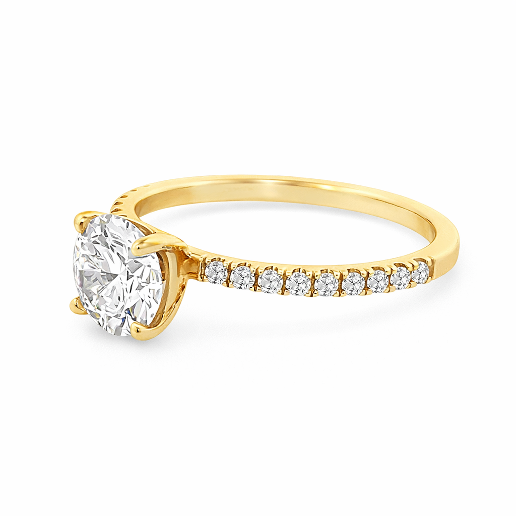 1.23TDW Lab Grown Diamond Solitaire Ring in 14K Yellow Gold