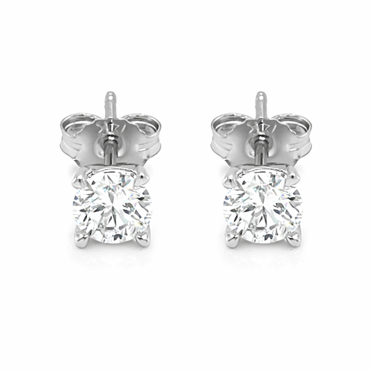14K White Gold 0.50TDW Lab Grown Diamond Solitaire Stud Earrings