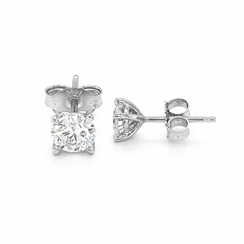 14K White Gold 0.50TDW Lab Grown Diamond Solitaire Stud Earrings