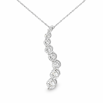 14K White Gold 1.00TDW Lab Grown Diamond Journey Pendant