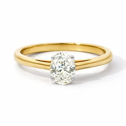 14K Yellow Gold 0.50CT Oval Lab Grown Diamond Ring