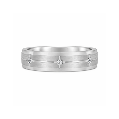 10K White Gold 0.06 TDW Diamond Band