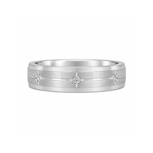 10K White Gold 0.06 TDW Diamond Band