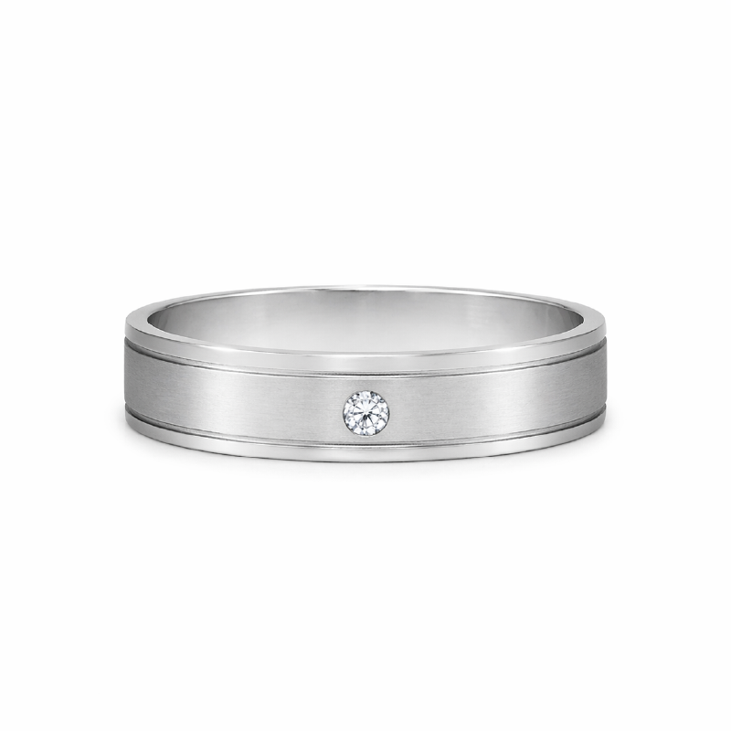 10K White Gold 0.02 TDW Diamond Band