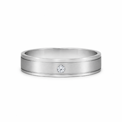 10K White Gold 0.02 TDW Diamond Band
