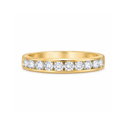 10K Yellow Gold 0.50TDW Diamond Channel Set Semi Eternity Wedding Band