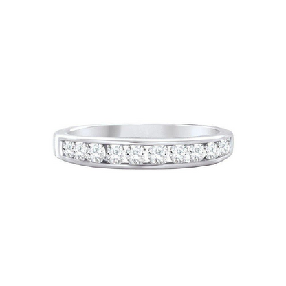 10 Karat White Gold 0.50TDW Diamond Channel Set Semi Eternity Wedding Band
