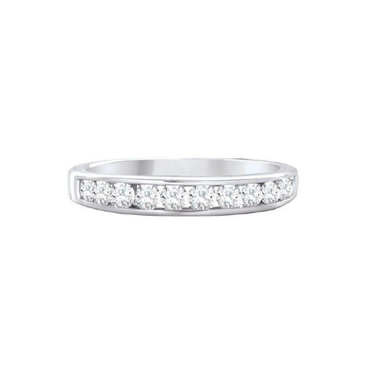 10 Karat White Gold 0.20TDW Diamond Semi Eternity Channel Set Band