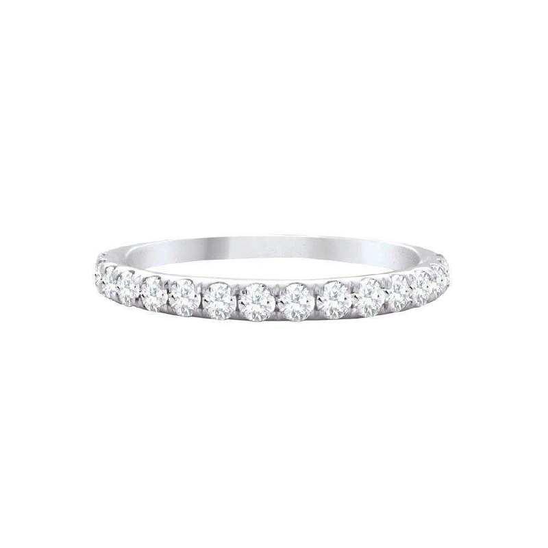 14K White Gold 0.50TDW Diamond Claw Set Semi Eternity Band
