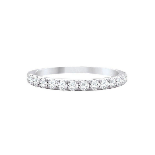 14K White Gold 0.50TDW Diamond Claw Set Semi Eternity Band