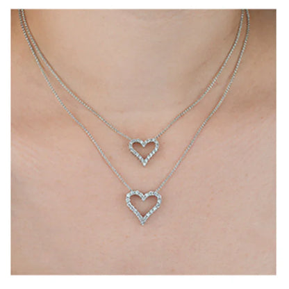 0.50TDW Diamond Heart Pendant in 10K White Gold 