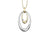 10K White and Yellow Gold 0.09TDW Canadian Diamond Oval Pendant