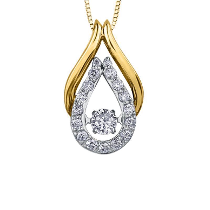 0.25TDW Canadian Diamond Pendant in 10K Yellow Gold 