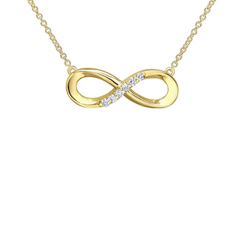 10K Yellow Gold 0.06TDW Diamond Infinity Pendant