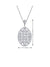 10K White Gold 1.00TDW Diamond Fancy Oval Pendant with Chain