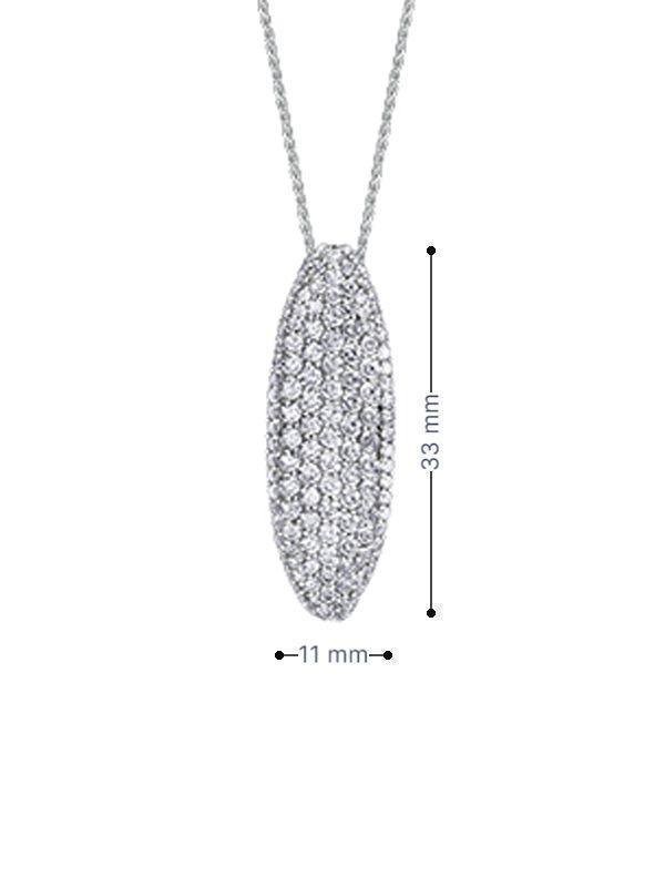 1.91TDW Diamond Fancy Pave Pendantin 14K White Gold