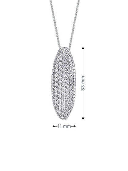 1.91TDW Diamond Fancy Pave Pendantin 14K White Gold