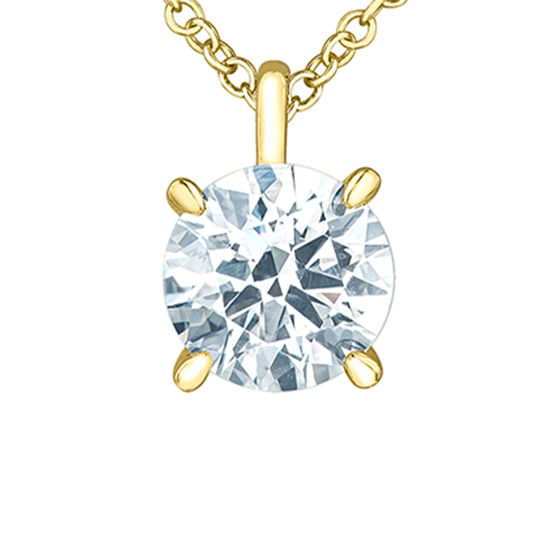 14K Yellow Gold 1.00CT Lab Grown Diamond Solitaire Pendant