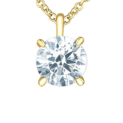 14K Yellow Gold 2.00CT Lab Grown Diamond Solitaire Pendant