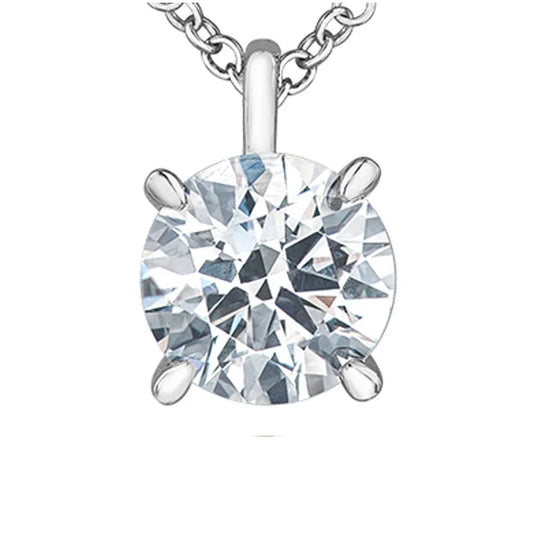 14K White Gold 1.00CT Lab-Grown Diamond Solitaire Pendant