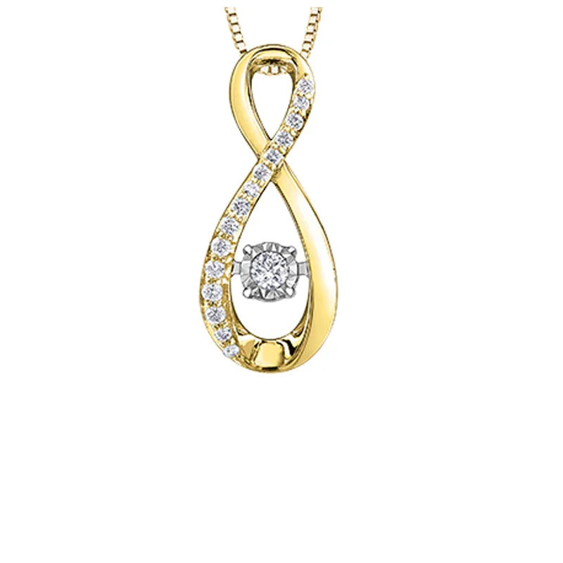 10K Yellow Gold 0.10TDW Diamond Moving Pendant