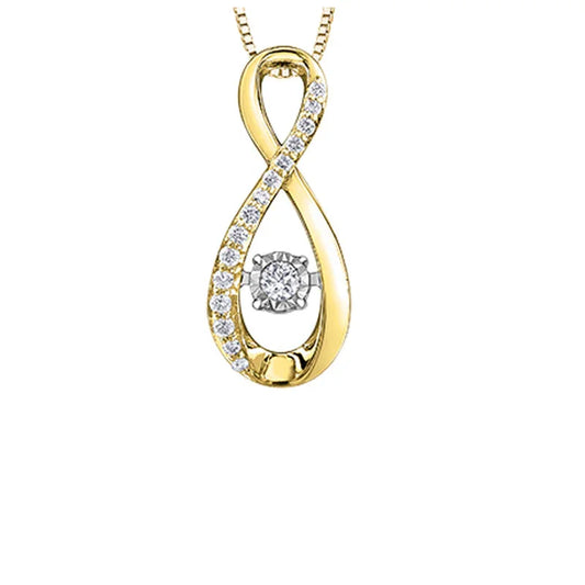 10K Yellow Gold 0.10TDW Diamond Moving Pendant