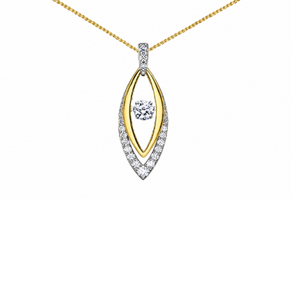 2.30TDW Lab Diamond 14K Two Tone Gold Moving Pendant