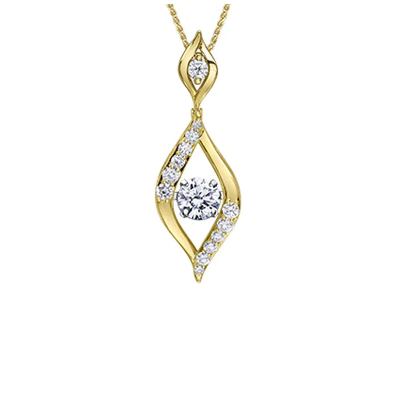 14K Yellow Gold 1.65ct Lab Grown Diamond Movig Pendant