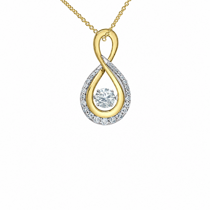 14K Yellow and White Gold 1.16TDW Lab Diamond Moving Pendant
