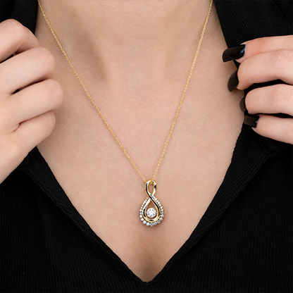 14K Yellow and White Gold 1.16TDW Lab Diamond Moving Pendant