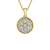 14K Yellow Gold 0.50TDW Diamond Disc Circle Pendant