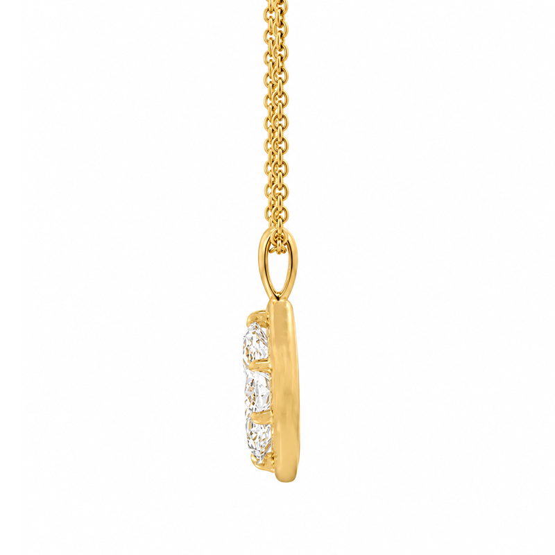 1.00CT Lab Grown Diamond 14K Yellow Gold Marquise Solitaire Pendant with Chain