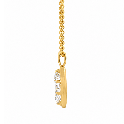 1.00CT Lab Grown Diamond 14K Yellow Gold Marquise Solitaire Pendant with Chain