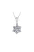 10K White Gold 1.00TDW Diamond Classic Cluster Pendant with Chain