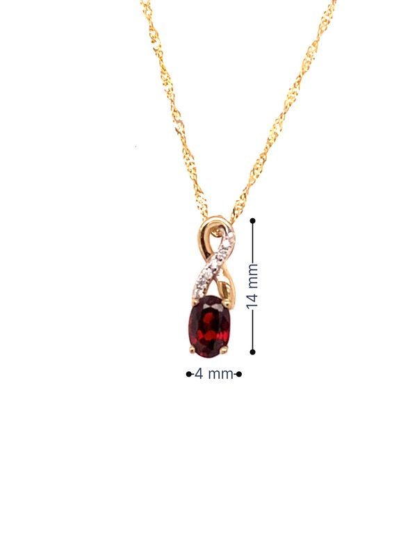 January Birthstone Pendant With 0.03TDW Diamond Accent Set In 10K Yellow Gold