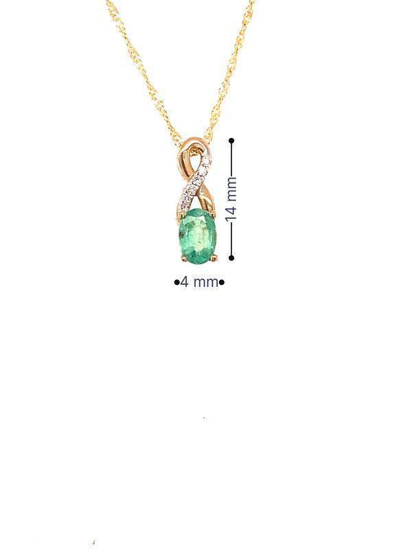 May Birthstone Pendant With 0.03TDW Diamond Accent Set in 10K Yellow Gold